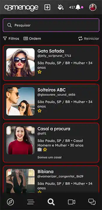 Tela do aplicativo